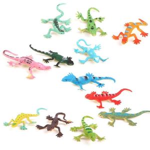 Gecko liten plast lizard simulering reality dekoration barnleksaker 12 st dekorativa objekt figurer
