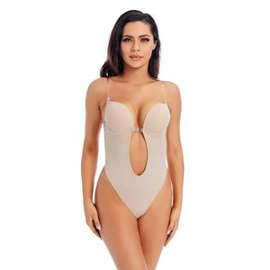 Damen Shapers rückenfreier Bodysuit BH Damen Partykleidung darunter Bodys Plunge Shape Sexy Dessous tragen