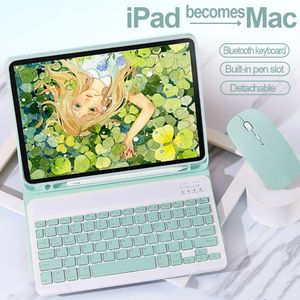 Wholesale Bluetooth Keyboard Mouse Case For iPad 5th 6th 7th 8th Air 1 2 3 4 Pro 9.7 10.5 11 Smart Cover