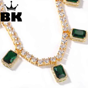 THE BLING KING 5mm CZ Gem Tennis Necklace Iced Out Zircon 1 Row Tennis Necklace Hip hop Jewelry X0509
