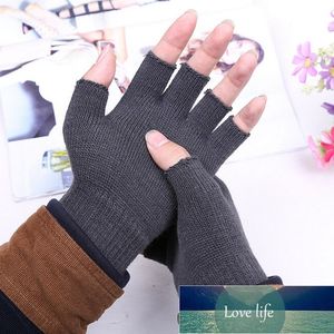 1 par män kvinnor varm vinter magi stickad bomull stretch elastisk mitten halvfinger fingerlös träning handskar fabrik pris expert design kvalitet senaste stil