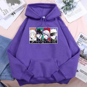 Jujutsu Kaisen Gruppo Cool Character StampeStreetwear 2021 Gothic Donna Felpa con cappuccio Hip Hop Allentato con cappuccio Harajuku Fleece Donna Felpe Y0820