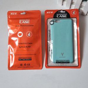 1500pcs / parti 12 * 21cm 5 färger plast mobiltelefon fodral zipper väskor mobiltelefon skalförpackning dragkedja pack för iPhone XS täck