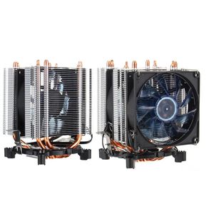 3 Pin Four Copper Pipes Blue Backlit CPU Cooling Fan for AMD Intel 1155 1156 - #1
