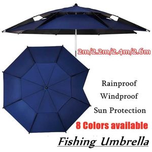 折りたたみ大きな釣り傘2-2.6m屋外キャンプトラベルビーチビーチ傘雨水サン保護日光シェルターY0706