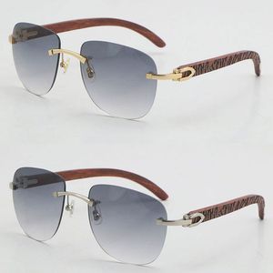 Großhandel Verkauf Original Holz Sonnenbrille UV400 Objektiv Metall Unisex Große Quadratische Mode Holz Sonnenbrille 18K Gold Goggle C Dekoration Männlich und Weiblich