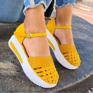2021 Moda Kadınlar Sandalet Yaz Yumuşak Topuk Topuk Sandalet Kadın Rahat Dikiş Artış Platformu Sandalet Bayanlar Sandalias Y0608