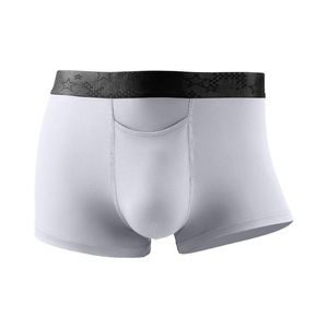 パンツ男性セクシーな透明陰茎アイスシルク下着 - スタイルの分離ソリッドカラーボクサーズボン通気性の学生ズボン