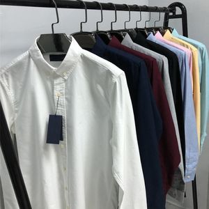 Langarm-Polohemd für Herren, hochwertig, reine Farbe, lässig, solide, reguläre Passform, Business-Hemd aus Baumwolle, Schwarz, Weiß, Rosa, Marineblau, Grün, Größe S-2XL