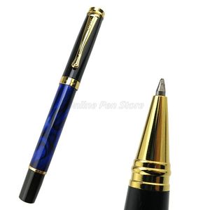 Ballpoint Pens Jinhao 500 Metal High-end Blue Marble Roller Ball Pen z Gold Trim Professional Office Pisemer Writing Akcesoria