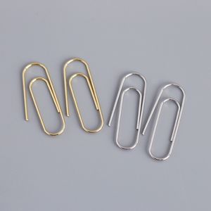100% Real 925 Sterling Silver Plain Paper Clip-on Screw Back Ear Cuff for Women Simple Pin Clasp Earrings without Piercing YME674