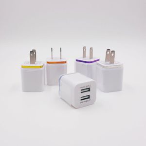 Dual USB Metal wall Chargers US Plug 2.1A AC Power Adapter 2 port for huawei Iphone Samsung LG