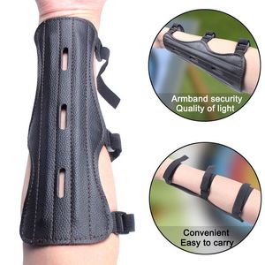 Elbow & Knee Pads Leather Adjustable Archery For Hunting Practice Protection Safe Strap Armband Arm Guard AccessoryElbow