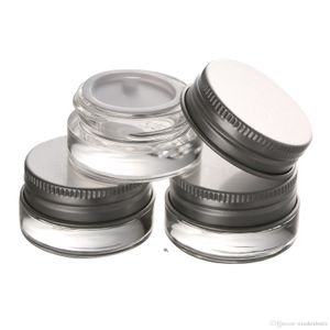 5 g 5 ml Klarglasbehälter mit Aluminiumdeckel für Lippenbalsam, Cremes, Öle, Salben, Lotionen, Make-up, Kosmetika, Probenflaschen RRA11807