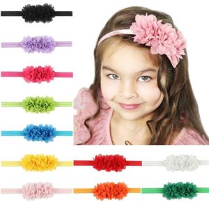 Accessori per capelli Fasce per bambini Fiore Fascia elastica in chiffon per bambini per ragazze Fasce per bambini per bambini Copricapo per bambini