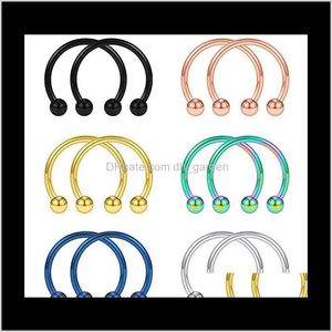 & Studs Body Jewelry Drop Delivery 2021 Horseshoe Fake Ring C Clip Bcr Septum Lip Stainless Steel Piercing Falso Nose Rings Hoop For Women Me
