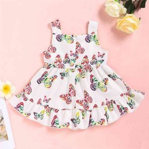 Baby Butterfly Allover Print Strappy Dresses 210521