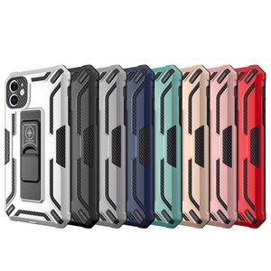 För iPhone 12 Pro Max Phone Fodral TPU PC 2 i 1 Osynlig Bracket Magnetic Mobilt Tillbehör Tillbaka Cover