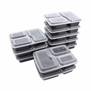 10-30 шт. Пластиковые многоразовые Bento Box Box для хранения отсека для хранения обедов микроволновой японской школы еда контейнер 211108