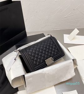 Luxurys Damentaschen Designer-Umhängetasche mit kleiner Diamantgitter-Geldbörse, Gold-Hardware-Handtaschen, klassische Markentasche, Größe 25 cm