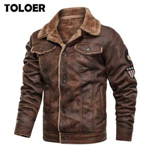 Inverno Caldo Esercito Tattico Giacche Uomo Pilota Bomber Volo Giacca Militare Maschile Casual Spessa Pile Cotone Lana Fodera Cappotto Pelle Scamosciata 211126