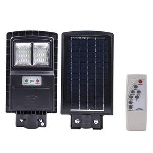 40W 80 LED Solar Street Light Radar PIR Motion Sensor Väggtidslampa med fjärrkontroll - Svart