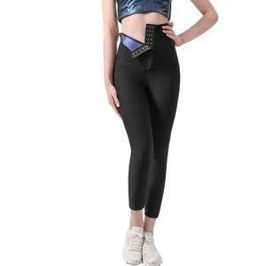 Yoga-Outfit, Taillentrainer, Schwitzen, Saunahose, Body Shaper, hohe Schlankheitskompression, Workout, Fitness, Übung, Strumpfhosen, Caprihosen