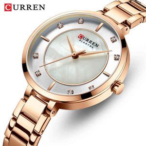 Curren Kvinna Klockor Top Märke Luxury Watch Kvinnor Rose Gold Quartz Armbandsur Mode Ladies Klockor Reloj Mujer Montre Femme 210517
