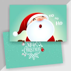 Özelleştirilmiş Renkli Baskılı Noel Tebrik Kartları 300gsm Çift Taraf Xmas Hediye Paketi Renkli Kart Davetiyesi Parti Papercard