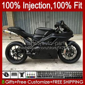 Flat Black Bodywork Injection For DUCATI 848 1098 1198 S R 1198R 07 08 09 10 11 12 Body 18No.74 848S 848R 1098R 07-12 1098S 1198S 2007 2008 2009 2010 2011 2012 OEM Fairing