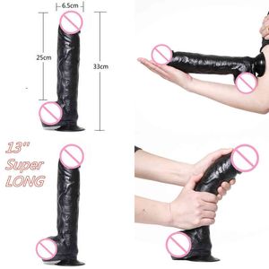 NXY Dildos Consolador Sper Enorme De 13 Pulgadas Con Ventosa Fuerte Consoladores Realistas Caballo Largo Juguete Anal Gigante Tapones Anales 220111