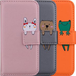 Custodie a portafoglio in pelle con vibrazione per animali domestici con slot per schede per iPhone 13 Pro Max 12 Mini 11 XR Samsung S20 S21 Ultra Note 20 Huawei Xiaomi