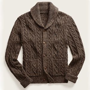 EBAIHUI Cardigan da uomo con tasche Solido Jacquard con risvolto Maglione maschile Causale Cappotto da uomo streetwear spesso