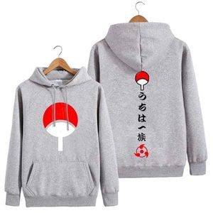 Japansk anime manga runt hooded sweatshirt höst långa ärmar uchiha sasuke kläder överdimensionell jacka coola hoodies y0809