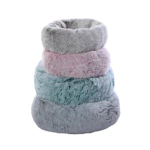 Kennels Penne Spesse Cutton Round Pet Dog Bed Super Soft Long Plush Animali domestici Cat Mat Cats Nest Winter Warm Sleeping Dogs Kennel Sofa