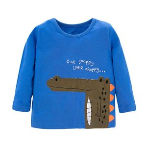 Прыжки метров хлопчатобумажные животные футболки для мальчиков девочек с длинным рукавом одежда осень весенние детские детские ops 210529