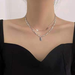 Wholesale double stack for sale - Group buy Chokers Double Layered Stacked Square Brand Pendant Necklace Women s Fashion Summer Hip Hop Clavicle Chain Simple