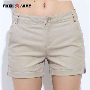 Frearmy Brand Women's Shorts Sommar Två Designs Kvinna Casual Bomull Kvinnor Plain Denim Broderi Short Lady 210719