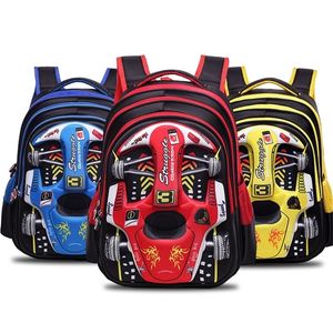 Cartton 3D Racing Car Boy Girl Baby Barn Kindergarten Nursery School Bag Bagpack Tonåring SchoolBags Kids Student Ryggsäckar X0529