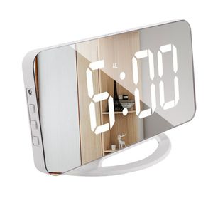 O mais recente relógio de mesa, espelho de carregamento do telefone móvel Eletrônico Snooze Relógio LED Display Hotel, Suporte Logotipo Personalizado