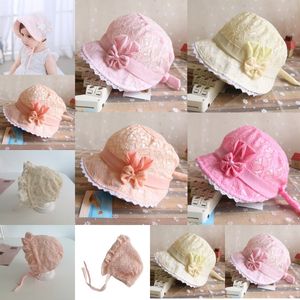 Spring Summer Cute Princess Baby Hat With Bow Solid Color Lace Hollow Baby Girl Cap Toddler Kids Beach Bucket Hats Girls Sun Hat 1679 Y2