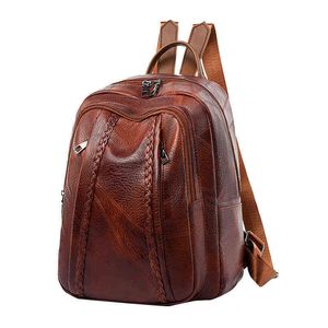 Leather Backbag venda por atacado-Mochila mulheres moda menina bolsa de escola pu pu couro juventude lady grande capacidade backbag impermeável alta qualidade marrom y1105
