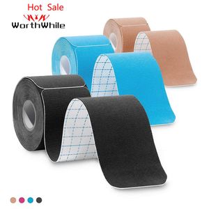 WorthWhile 5cm*5m Pre Cut Kinesiology Tape Athletic Recovery Elastic Relief Kneepads Fitness Sports Protector
