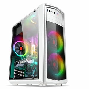 Transparent Side Panel ATX PC Case Desktop Computer for Micro-ATX Mini-ITX Motherboard - Black