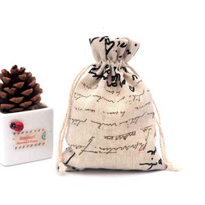 Fashion Jewelry Display Bags With Drawstring Cotton Reusable 50pcs 10*14cm printing patter Whole Christmas Gift bag