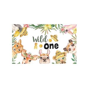 Party Decoration Jungle Animals Backdrop Happy Birthday Decor Kids Wild One Safari Themed Supplies