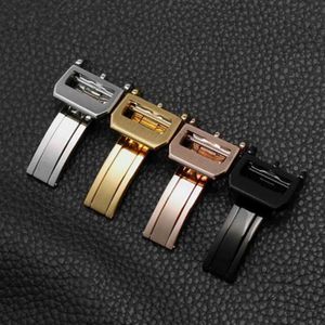 Cinturino con fibbia per cinturino in acciaio inossidabile 316l di alta qualità da 18 mm Cinturino con fibbia in argento oro rosa Chiusura pieghevole per sostituzione Iwc H0915