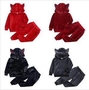 Spring Autumn Children Clothing Set Velvet Outfits Hoodies & Pant Baby Boy Clothes Infant Sportwear Clothing Set Outfit