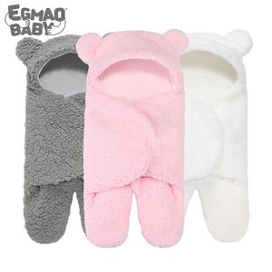 born Sleeping Wrap Swaddle Baby Cotton Plush Boys Girls Cute Receiving Blanket Bag Sleep Sack (0-6 Month) 220225