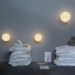 Nordic Resin Moon Wall Lampor Vardagsrum Barnens dekorativa lampa Studie Bedroom Bedside Sconces Lights Lighting Fixtures